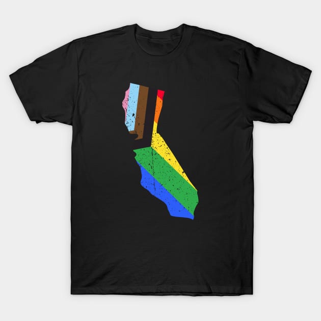 California State Pride: Embrace Progress with the Progress Pride Flag Design T-Shirt by PositiveMindTee